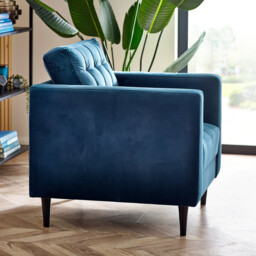 Jolene Navy Blue Velvet Armchair - thumbnail 2