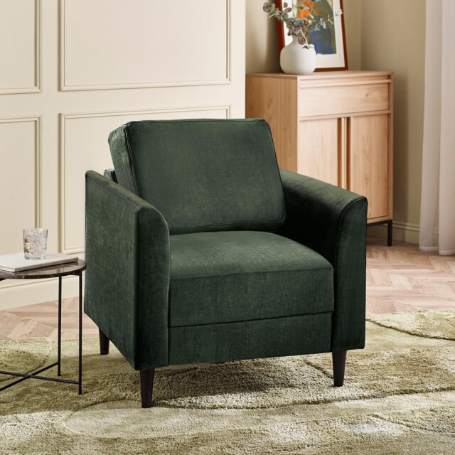 Logan Moss Green Fabric Armchair - image 1