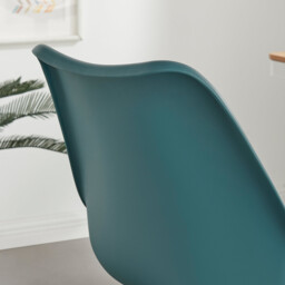 Oslo Teal and White Faux Leather Office Chair - thumbnail 4