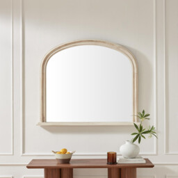 Cecily Whitewash Wood Large 110x90 Overmantle Arch Mirror - thumbnail 2