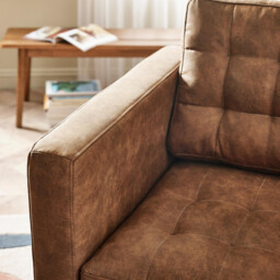 Jolene Tan Faux Leather Armchair - thumbnail 4