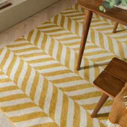 Chevron Yellow & Cream Rug - thumbnail 2