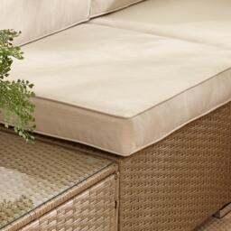 Furniturebox Orlando Beige & Cream 4 Seat Modular Garden Sofa, Rattan in Beige/Cream - Size: 72x75x72 cm - thumbnail 8