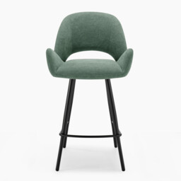 2x Layla Green Fabric Bar Chairs - thumbnail 4