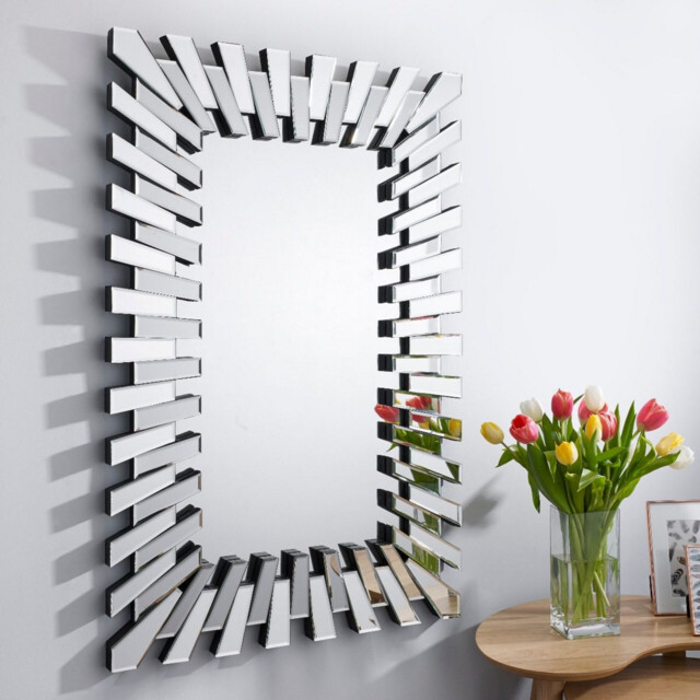 Starburst Rectangular Modern Wall Mirror - image 1
