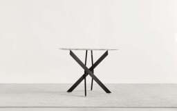 Furniturebox Novara White Marble Black Leg Round Dining Table & 4 Calla Black Leg Chairs, Velvet/Metal/Engineered Wood in Grey - Size: 56x84x61 cm - thumbnail 8