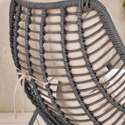 Tahiti Grey Rattan Garden Chair with Footstool - thumbnail 3
