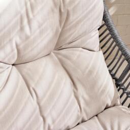 Furniturebox Tahiti Grey Garden Chair with Footstool, Rattan in Grey/Cream - Size: 71x92x78 cm - thumbnail 4