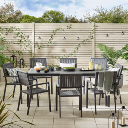 Dubai Grey Polywood 8 Seat Garden Dining Set - thumbnail 2