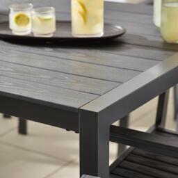 Furniturebox Dubai Polywood 8 Seat Garden Dining Set, Aluminium in Grey - Size: 90x75x180 cm - thumbnail 4