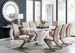 Arezzo Large Extending Dining Table and 8 Willow Chairs - thumbnail 1