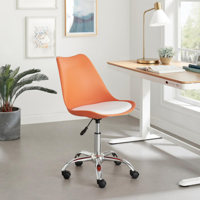 Oslo Orange and White Faux Leather Office Chair - image 1