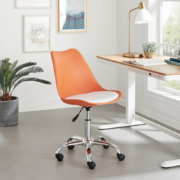 Oslo Orange and White Faux Leather Office Chair - thumbnail 1