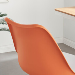 Oslo Orange and White Faux Leather Office Chair - thumbnail 4