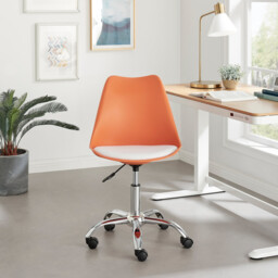 Oslo Orange and White Faux Leather Office Chair - thumbnail 2