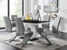 Giovani High Gloss And Glass Dining Table And 6 Willow Chairs Set - thumbnail 4