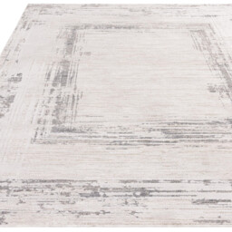Strata Grey & Cream Sketched Border Rug - thumbnail 4