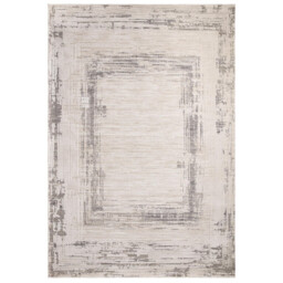 Strata Grey & Cream Sketched Border Rug - thumbnail 3