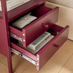 Lykke Plum Purple Metal Storage Bedside Table - thumbnail 4