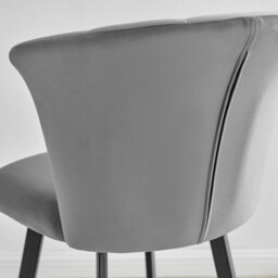 2x Juniper Grey Velvet Counter Stools Black Legs - thumbnail 4