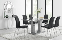 Imperia 6 Grey Dining Table and 6 Isco Chairs - thumbnail 2