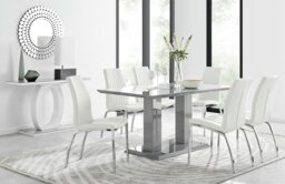 Imperia 6 Grey Dining Table and 6 Isco Chairs