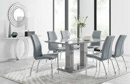 Imperia 6 Grey Dining Table and 6 Isco Chairs - thumbnail 3