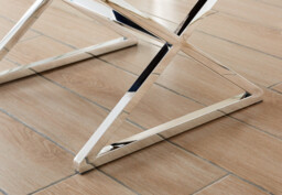 Oxford Modern Grey Velvet And Silver Chrome Stool - thumbnail 2