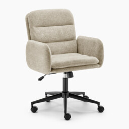 Diora Cream Jumbo Corduroy Swivel Office Chair - thumbnail 3