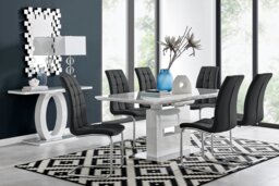 Arezzo Large Extending Dining Table and 6 Murano Chairs - thumbnail 1