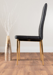 Leonardo 4 Gold Dining Table and 4 Gold Leg Milan Chairs - thumbnail 4