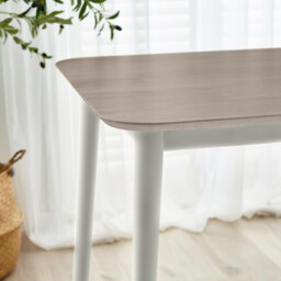 Lynton Rectangular White & Grey Wood 6 Seater Dining Table - thumbnail 3