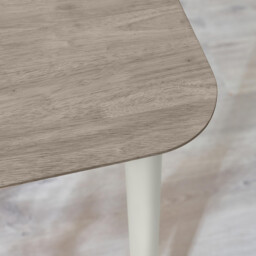 Lynton Rectangular White & Grey Wood 6 Seater Dining Table - thumbnail 4