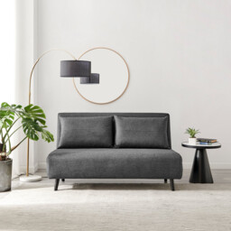 Bobby Dark Grey Fabric Double Folding Sofa Bed - thumbnail 2