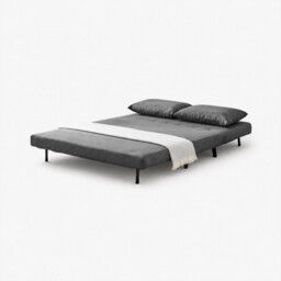 Bobby Dark Grey Fabric Double Folding Sofa Bed - thumbnail 3