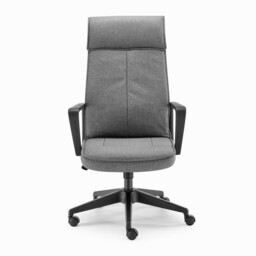 Vesper Dark Grey Linen Fabric Swivel Office Chair - thumbnail 4