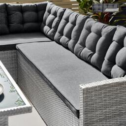 Furniturebox Marbella 9 Seat Sofa Garden Dining Set, Rattan in Grey - Size: 176x73x168 cm - thumbnail 3