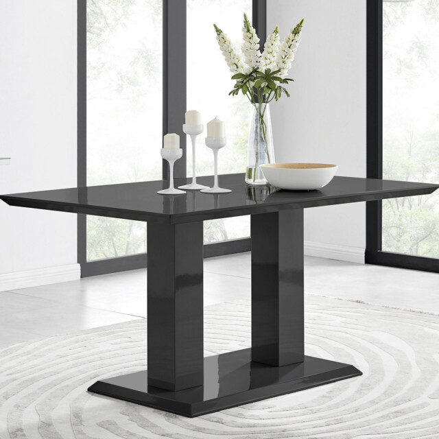 Imperia Rectangular Black High Gloss 6 Seater Dining Table - image 1