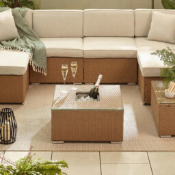 Orlando Beige Rattan Garden Coffee Table with Ice Bucket - thumbnail 3