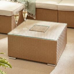 Furniturebox Orlando Garden Coffee Table with Ice Bucket, Rattan in Beige - Size: 63x35x63 cm - thumbnail 2