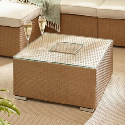 Orlando Beige Rattan Garden Coffee Table with Ice Bucket - thumbnail 2