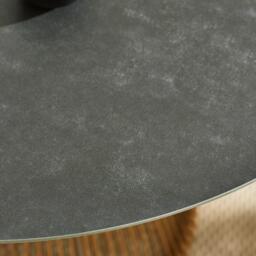 Furniturebox Lanai Beige & Black 4 Seat Round Garden Dining Table, Rattan in Beige/Black - Size: 100x72.5x100 cm - thumbnail 3