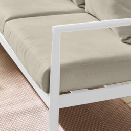 Laguna White Metal and Olive Fabric 5 Seat Sofa Set - Garden - thumbnail 4