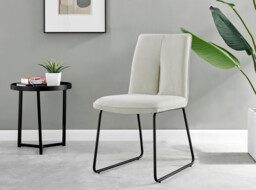 Imperia High Gloss White Dining Table & 4 Halle Chairs - thumbnail 3