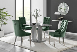 Grey Imperia 4 Table & 4 Velvet Belgravia Chairs - thumbnail 4
