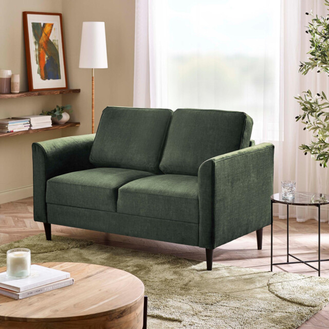 Logan Moss Green Fabric 2 Seater Sofa - image 1