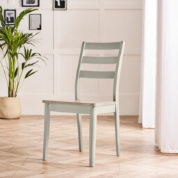 Lynton Large White & Light Grey Wooden Dining Table & 6 Grey Dining Chairs - thumbnail 3