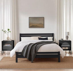 Declan Dark Grey Solid Pine King Bed Frame - thumbnail 2