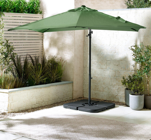 Cantilever Green Square Garden Parasol Only (No Base) - image 1