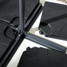 Furniturebox Cantilever Square Garden Parasol Only (No Base), Polyester in Green - Size: 245x245x245 cm - thumbnail 5